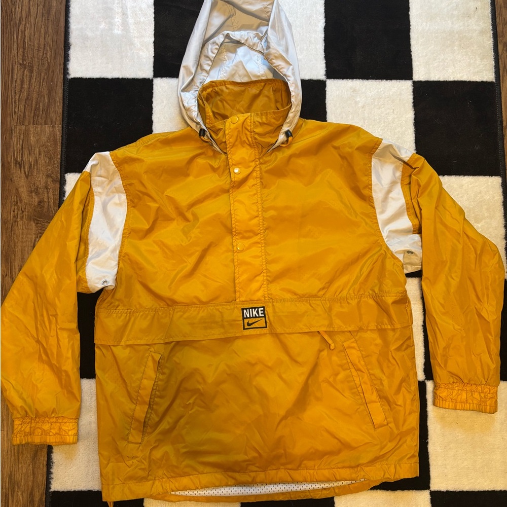 Nike Yellow and Silver Windbreaker Jacket